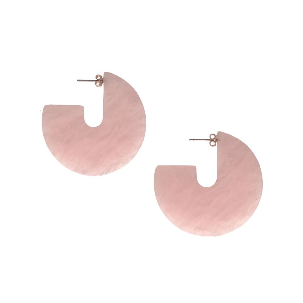 FREE ADD-ON Pink Marbled Resin Flat Hoops
